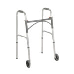 Folding Walker, Two Button with 5″ Wheels