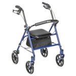Durable Blue 4-Wheel Rollator with 7.5″ Casters