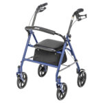 Durable Blue 4-Wheel Rollator with 7.5″ Casters - Image 2