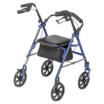 Durable Blue 4-Wheel Rollator with 7.5″ Casters - Image 4