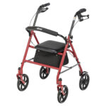 Durable Red 4-Wheel Rollator with 7.5″ Casters - Image 5