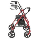 Durable Red 4-Wheel Rollator with 7.5″ Casters - Image 4