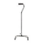 Quad Cane, Large Base – Chrome