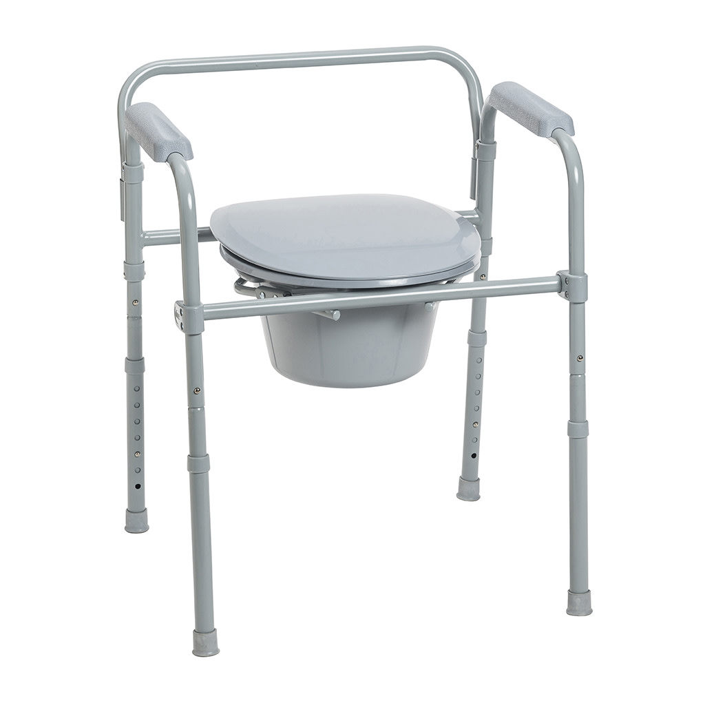 11148N-4-1 Folding Steel Commode with Deep Seat - Image 1