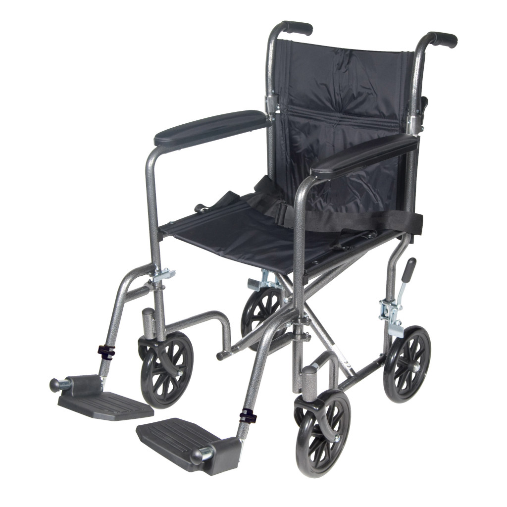 TR37E-SV-1 Steel Transport Chair – 17″ Seat - Image 1